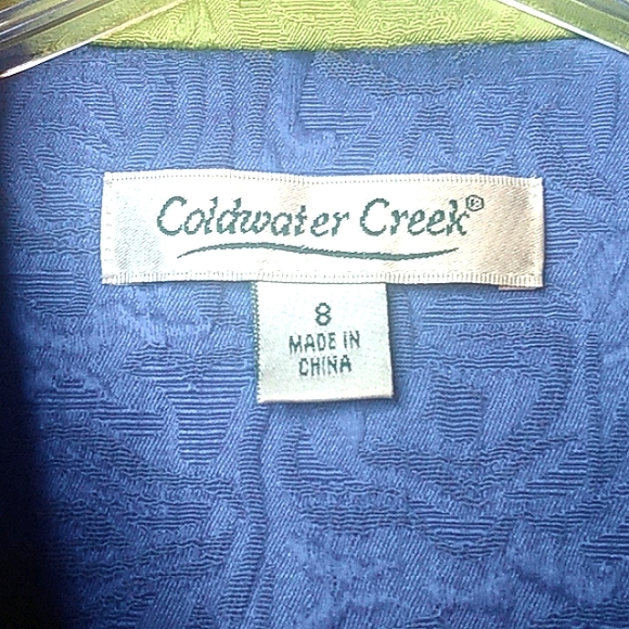 Coldwater Creek button up purple with green blazer rose textured damask size 8 - Picture 3 of 12